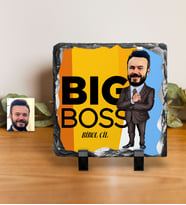 BK Gift Kişiye Özel Bay Big Boss Karikatürlü Dekoratif Doğal Taş  3