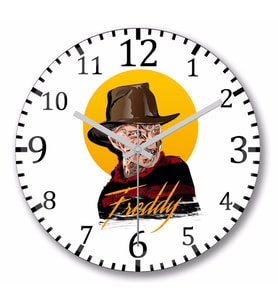 Freddy Krueger  Freddy Moon  Duvar Saati Bombeli Gercek Cam