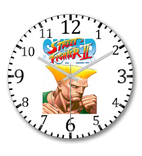 Street Fighter  Guile Duvar Saati Bombeli Gercek Cam