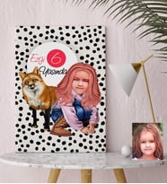 BK Gift Kişiye Özel Kız Çocuk Yaş Karikatürlü Kanvas Tablo 30x50cm-9