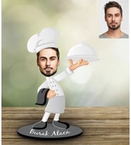 Kişiye Özel Aşçı Tasarımlı Karikatür Ahşap Biblo Bay-3