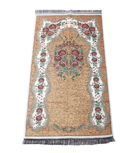 Lüks Gülce Şönil Seccade - 0260 - Sarı Renk (Çok Renkli)