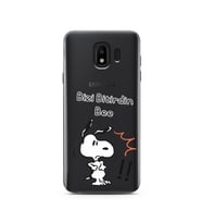 Snoopy Tasarımlı Süper Şeffaf Silikon Telefon Kılıfı Samsung J4 (2018)
