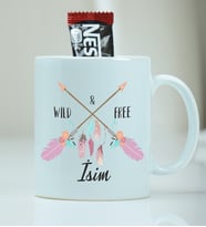 İsme Özel Wild Free Desenli Kupa Bardak - Nescafe Hediyeli