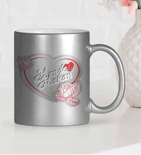 BK Gift Kişiye Özel Sevgililer Günü Temalı Gümüş Yaldızlı Kupa Bardak  20