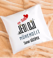 Mesajlı Jeoloji Mühendisi Tasarımlı Kişiye Özel Jeoloji Mühendisi Yastık