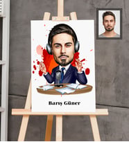 Kişiye Özel Spiker Karikatürlü  Ahşap Tablo 30x47 Bay-1