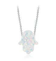Söğütlü Silver opal taşlı fatma ana eli kolye