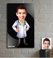 BK Gift Kişiye Özel Bay Doktor Karikatür Ahşap Tablo - 4