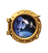 Renkselart Uzay Gemisi, Astronot, Atmosfer, Roket, Uydu Duvar Sticker-317