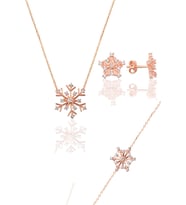 Söğütlü Silver Gümüş rose kartanesi modeli üçlü set