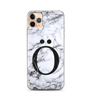 Iphone 11 Pro Beyaz Mermer Harf Tasarımlı Telefon Kılıfı Ö-Harfi 