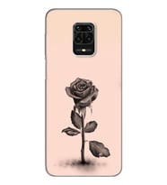 Gül Tasarımlı Süper Şeffaf Silikon Telefon Kılıfı Xiomai Redmi Note 9 Pro - Note
