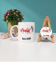 Avukat Kupa Bardak ve Ahşap Anahtarlık Seti