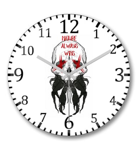 Skullcrab Duvar Saati Bombeli Gercek Cam