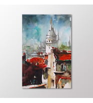 Arty Tablo Suluboya Galata Kulesi Tablo (Karışık)