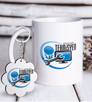BK Gift Kişiye Özel Mesleki Teknisyen Beyaz Kupa ve Anahtarlık Hediye Seti (Model 1)