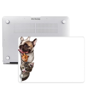MacBook Air Kılıf HardCase A1369 A1466 2017Öncesi Uyumlu Koruyucu Kılıf Animal01 (Ekru)