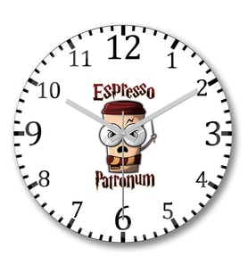 Expresso Patronum  Duvar Saati Bombeli Gercek Cam
