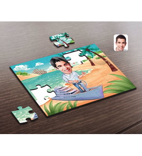 BK Gift Kişiye Özel Erkek Kaptan Karikatürlü Ahşap Puzzle-2