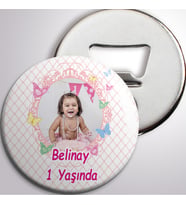 Doğum Günü Puantiyeli Renkli Kelebek Açacaklı Magnet