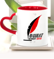 BK Gift Kişiye Özel Mesleki Avukat Kırmızı Kalpli Kupa Bardak  13