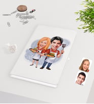 BK Gift Kişiye Özel Sevgililer Karikatürlü Beyaz Defter-57