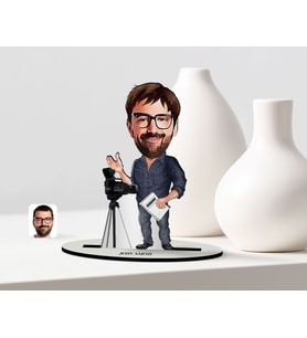 BK Gift Kişiye Özel Bay Yönetmen Karikatür Ahşap Biblo  1