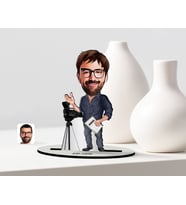 BK Gift Kişiye Özel Bay Yönetmen Karikatür Ahşap Biblo  1