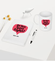 BK Gift Kişiye Özel İngilizce Öğretmeni Temalı Beyaz Defter Kalem Kupa Seti - 5