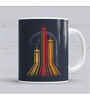 Retro Galactic Retro Galaksi Kupa Bardak Porselen
