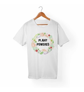 Vegan-Plant Powered Testing Beyaz Tişört