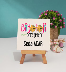 Biyoloji Öğretmeni Dekoratif Taş Baskı