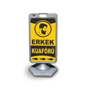 Erkek  Kuaför  Reklam ve Yönlendirme Uyari Dubasi A Tabela Gri