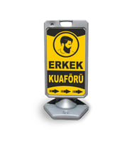 Erkek  Kuaför  Reklam ve Yönlendirme Uyari Dubasi A Tabela Gri