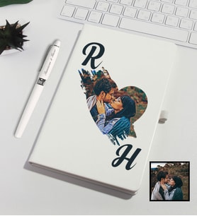 Sevgililer Gününe Özel Kişiye Özel Karikatür Fotoğraflı Defter Kalem Set 93245
