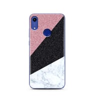 Üçgen Mermer Tasarımlı Süper Şeffaf Silikon Telefon Kılıfı Huawei Honor 8A