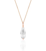 Söğütlü Silver Gümüş rose zirkon taşlı damla kolye