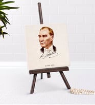 BK Gift Kişiye Özel Atatürk Temalı Şovaleli Doğal Taş-15 (Beyaz)