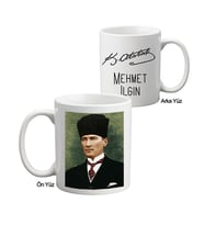 Kemal Atatürk İmzalı Kişiye Özel İsim Baskılı Hediye Kupa Bardak
