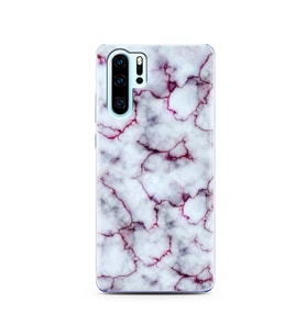 Mor Mermer Tasarımlı Süper Şeffaf Silikon Telefon Kılıfı Huawei P30 Pro 