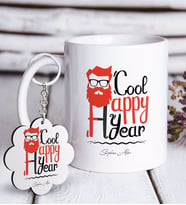 BK Gift Kişiye Özel Noel Baba Beyaz Kupa ve Anahtarlık Hediye Seti-3 (Model 1)