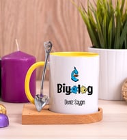 Biyolog Ahşap Altlıklı Sarı Kupa Bardak