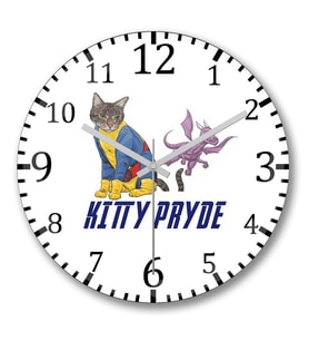 Kitty Pryde Duvar Saati Bombeli Gercek Cam