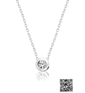 Papatya Silver Swarovski® Tektaş Kolye Rodyum Kaplama 925 Ayar Gümüş