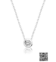 Papatya Silver Swarovski® Tektaş Kolye Rodyum Kaplama 925 Ayar Gümüş