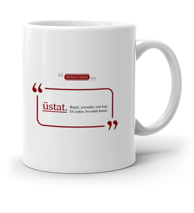 BK Gift Kişiye Özel Üstat Beyaz Kupa Bardak  1