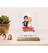 BK Gift Kişiye Özel Evleniyoruz Karikatürlü Çerçeve-10 (Beyaz)