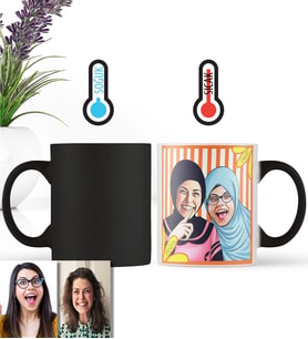 BK Gift Kişiye Özel Türbanlı Karikatürlü Sihirli Kupa Bardak 37747