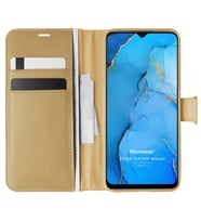 Microsonic Oppo Reno 3 Kılıf Delux Leather Wallet Gold